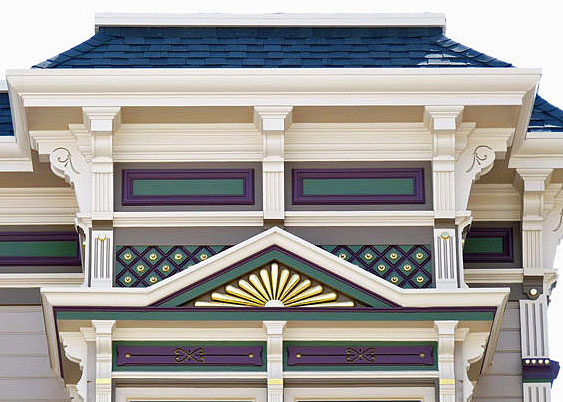Closeup of painted house