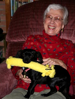 Photo - Peanut with his new toy