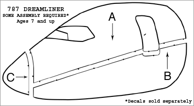 Drawing of model airplane