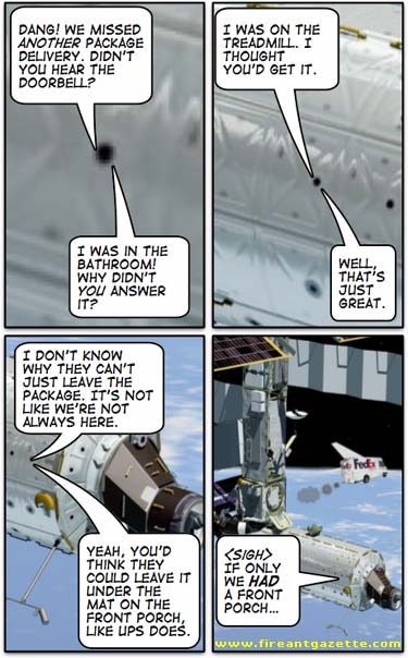 Comic - FedEx attempts to make delivery to space station