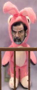 Photo of Saddam and bunny suit