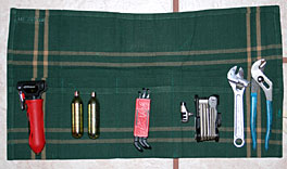 Bike tool pouch unrolled