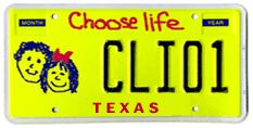 Choose Life license plate