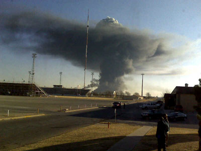 Photo of Alon refinery explosion