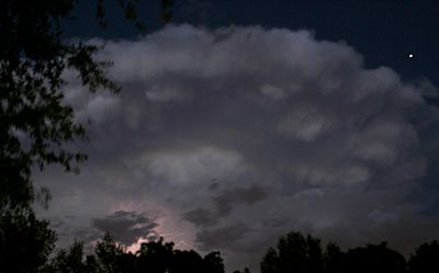 Photo of evening thunderstorm east of Midland