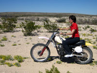 Photo of the wife on the dirt bike