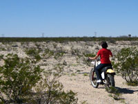 Photo of the wife on the dirt bike