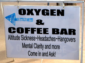 Photo - Sign advertising Oxygen Bar
