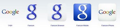 Screenshot of Google's new favicons