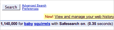 Screenshot of Google's search results page