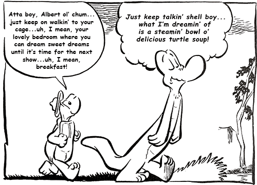 Parody of a Pogo cartoon featuring Albert Alligator and Churchy LaFemme