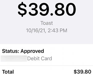 Photo - Apple Pay receipt