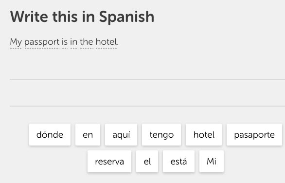 Screen capture of Duolingo's lessons