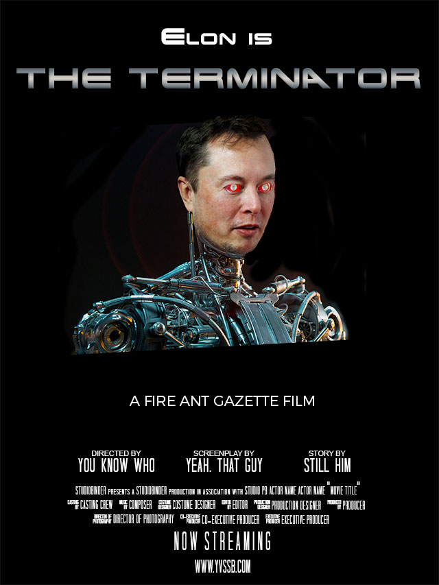 Fake movie poster: Elon Musk as The Terminator