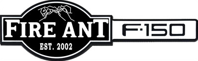 Mockup of a Fire Ant truck nameplate