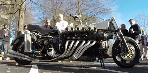 Motorcycle with Lamborghini engine