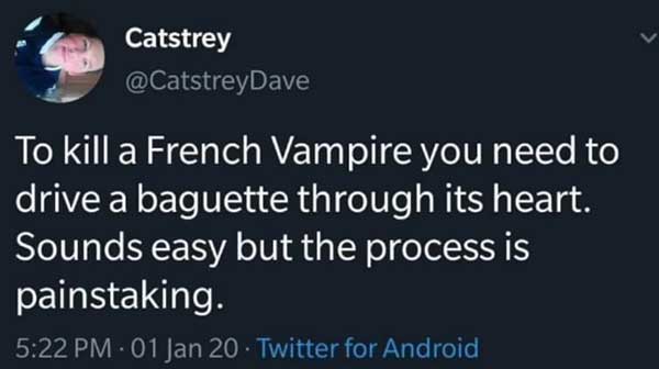 Meme: How to kill a French vampire