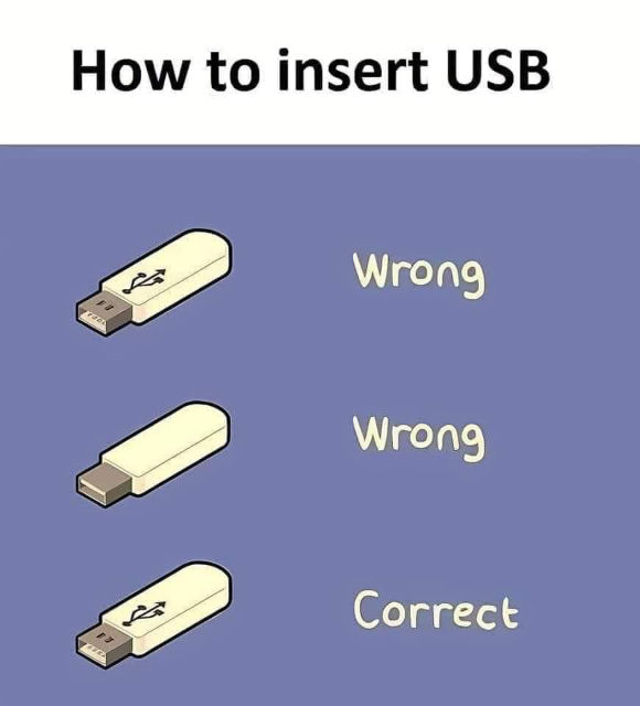 Meme about USB insertion