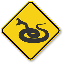 Warning sign: Snakes ahead