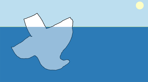 Drawing - A Texas-shaped iceberg