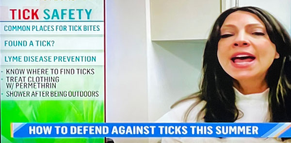 Screen capture of NBC report on dealing with ticks