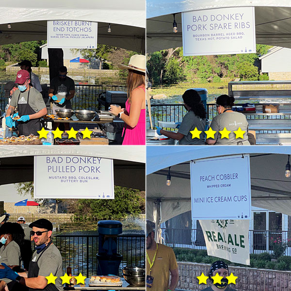 
Photo collage of Beer By The Bay food booths on Friday