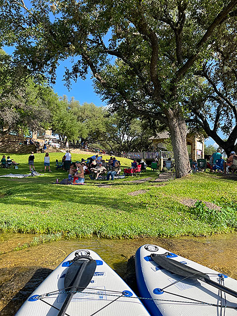 Photo: Our paddleboards at a lakeside concert in Horseshoe Bay, Texas