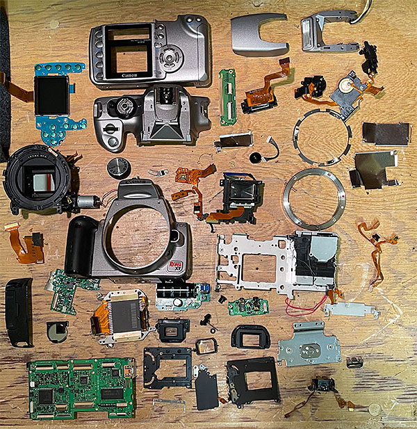 Photo - Disassembled Canon Digital Rebel XT