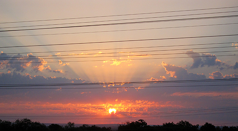 Photo of a sunrise in Horseshoe Bay, Texas before editing