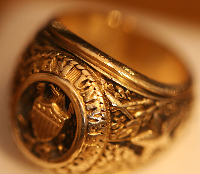 Macro handheld photo of Aggie Ring