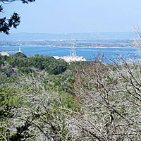 In places, you can catch a brief view of Lake LBJ