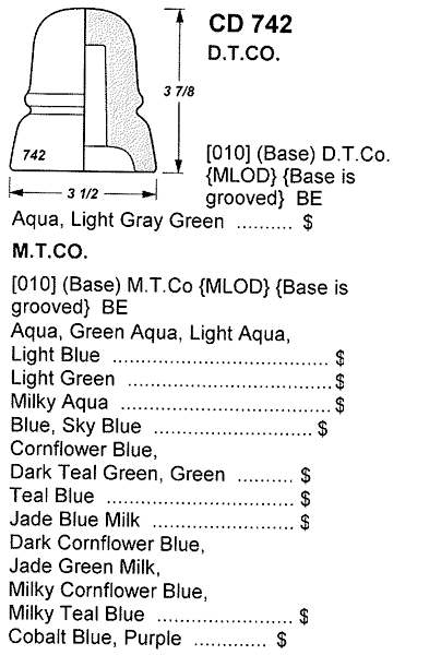 Excerpt from insulator price guide