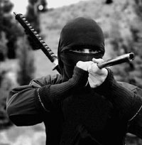 Photo - Ninja with a blowgun