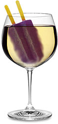 Photo - Grape popsicle floating in a glass of white wine