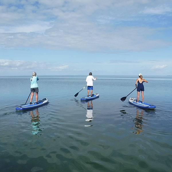 Photo - Trish, Sam, Debbie paddle boarding on South Laguna Madre