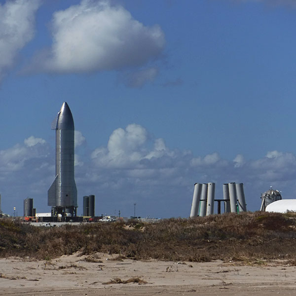 Photo - View of SpaceX's Starship SN8 from Boca Chica beach