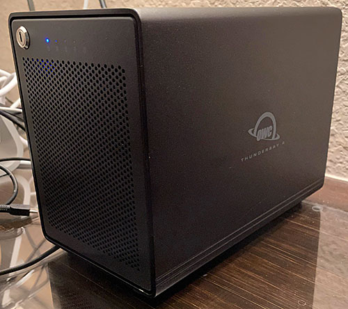 The OWC Thunderbay 4 four-bay hard drive enclosure