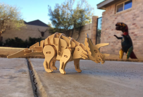Completed triceratops 3D puzzle