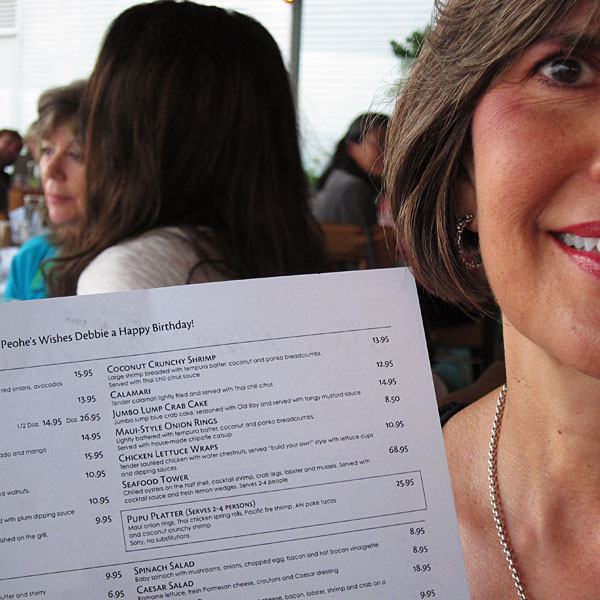 Photo: Restaurant menu celebrating my wife's birthday