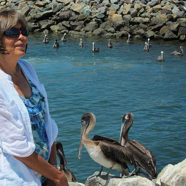 Photo: My wife and the pelicans