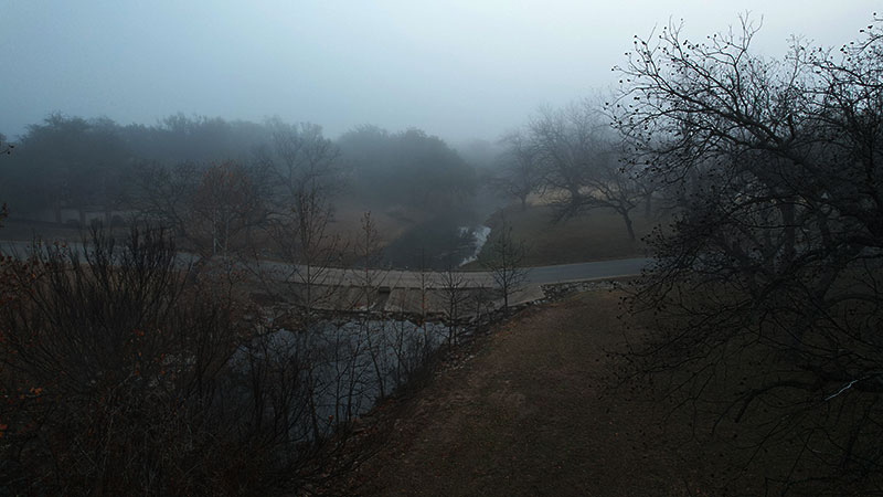 A foggy morning in Horseshoe Bay, Texas