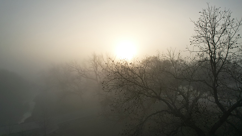A foggy morning in Horseshoe Bay, Texas