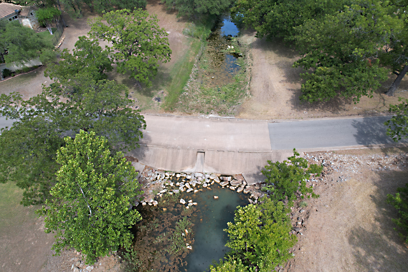 Photo: Low water crossing on Pecan Creek as of 8/5/2022