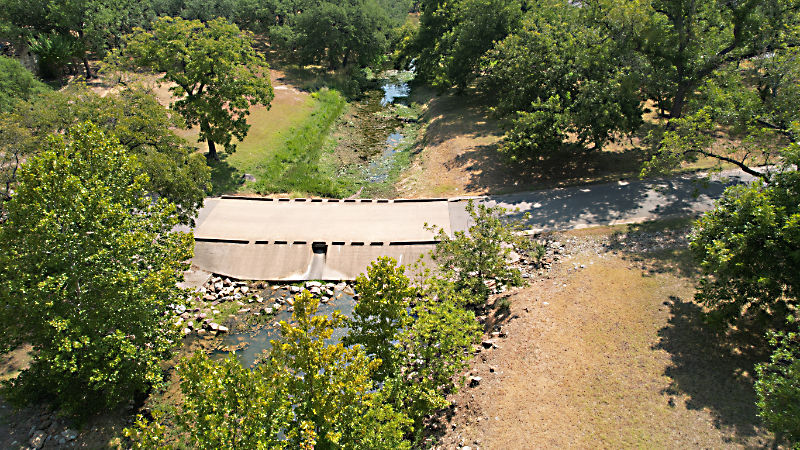 Photo: Low water crossing on Pecan Creek, as of 8/31/2023