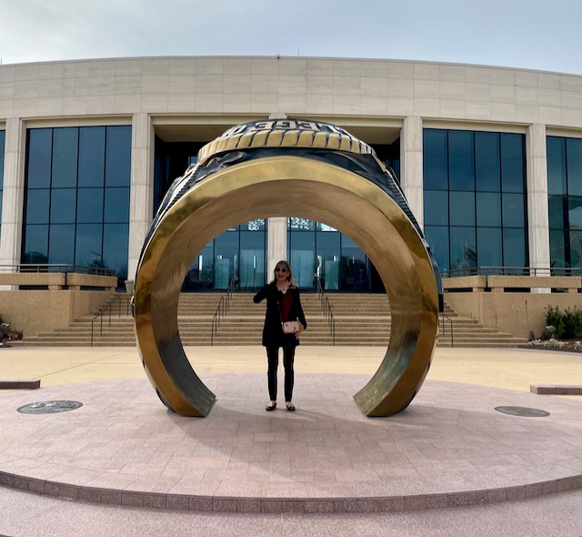 Photo: Aggie Ring sculpture on the campus of Texas A&M University