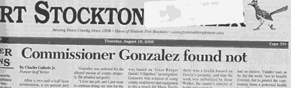 Scan of newspaper headline